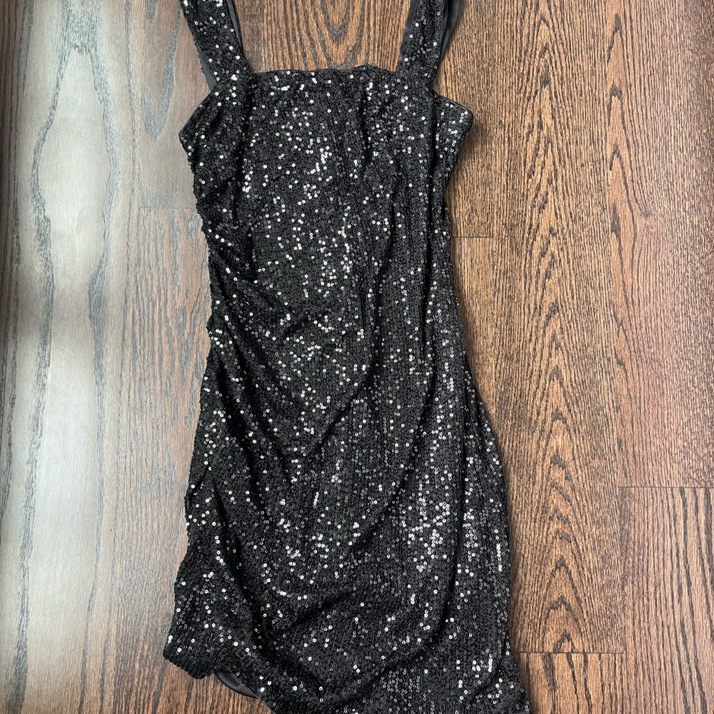 Elegant Black Sequin Mini Dress - size SMALL UNWORN WITH TAGS